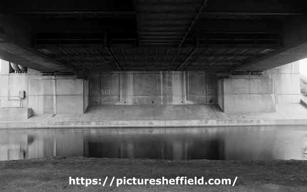 [Sheffield and South Yorkshire Navigation underneath the Tinsley Viaduct], mid 1970s