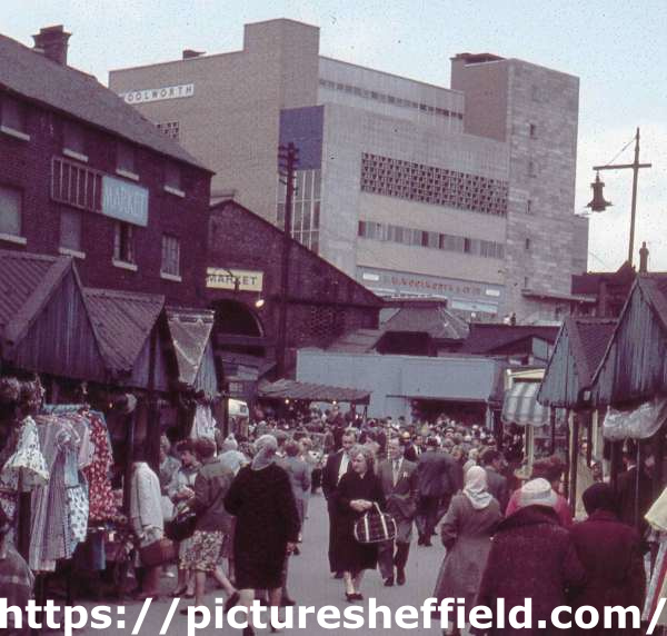 Sheaf Market showing (centre) rear of F. W. Woolworth and Co. Ltd., Haymarket 