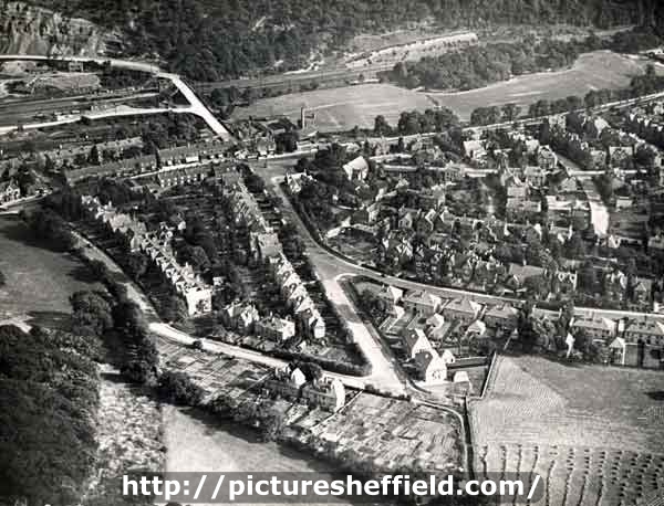 Aerial view of Millhouses showing (top left) Abbeydale Road and (top right) Abbeydale Road South and Millhouses Park