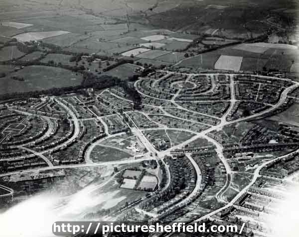 Aerial view of Brushes and Stubbin Housing Estates under construction