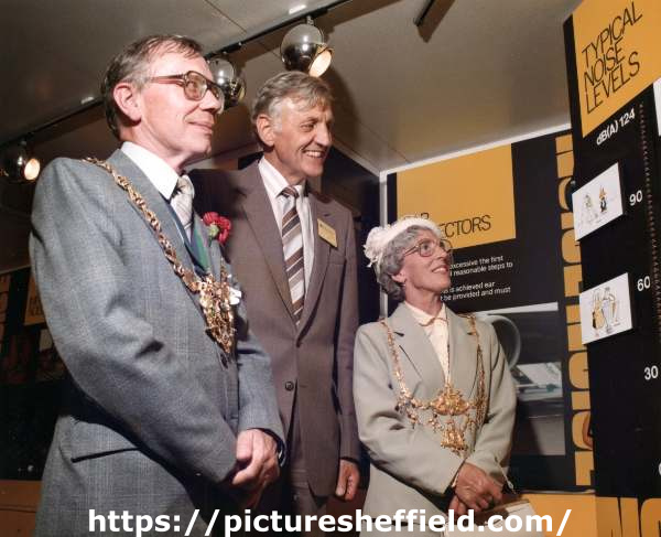 Lord Mayor, Councillor Roy Munn (left) and Lady Mayoress, Mrs Jean Munn (right) at a health and safety event