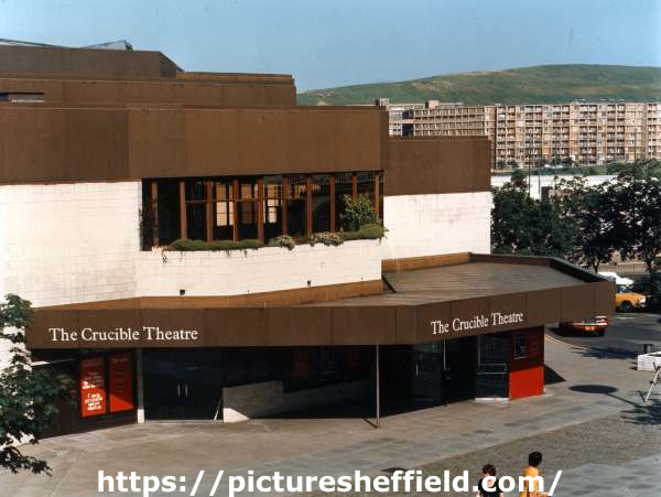 Crucible Theatre, No. 55 Norfolk Street showing (back right) Park Hill flats