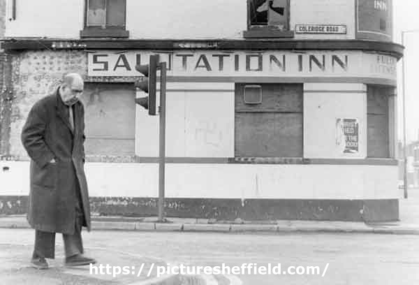 Derelict Salutation Inn, No.126 Attercliffe Common at junction with Coleridge Road