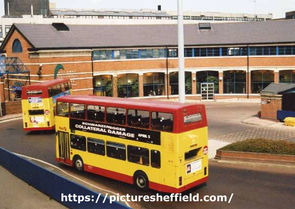 First buses at the Pond Street bus station, Sheffield [Transport] Interchange / Archway Shopping Centre, Pond Street. South Yorkshire Passenger Transport Executive (SYPTE)