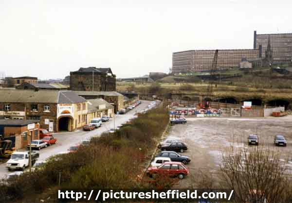 Car park on Maltravers Street showing (top left) Sheaf Works