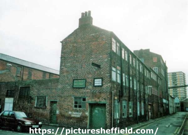 Egerton Lane from Headford Street, Sykes Works (occupied by various companies including cutlery manufacturers)
