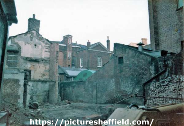 Rear of Upper Chapel from the clearance of Sheffield Photo. Co. building, Norfolk Row