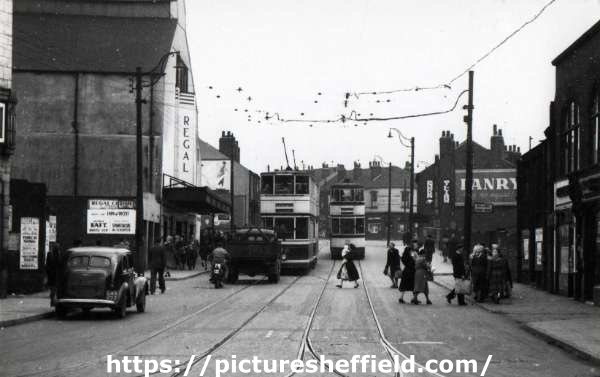 Staniforth Road showing (left) the Regal Cinema, originally The Peoples Theatre, later renamed Theatre Royal 