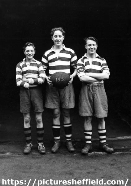Players from the football team, Whitby Road Secondary School, season 1951- 52