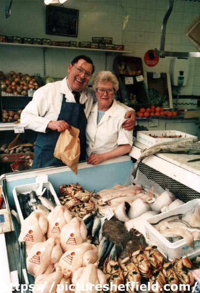 Geoff and Kathleen Cooke, Dunbar Cooke and Son, fish and game merchants, No. 229 London Road c.1989