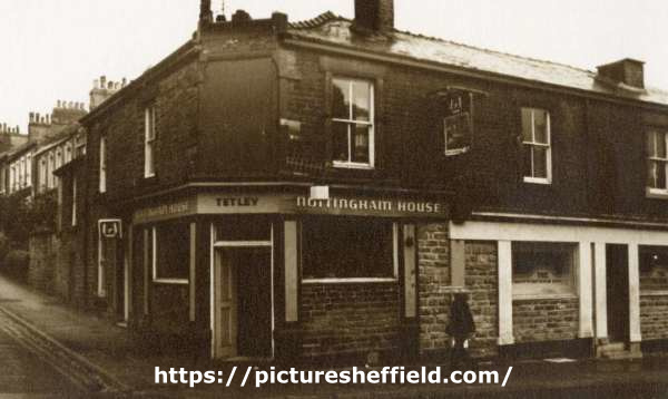 Nottingham House public house, No. 164 Whitham Road at junction of (left) Parkers Road