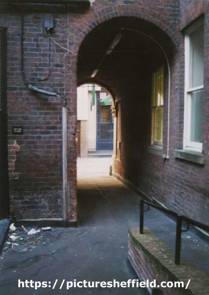 Alley off George Street underneath former Sheffield Banking Company building
