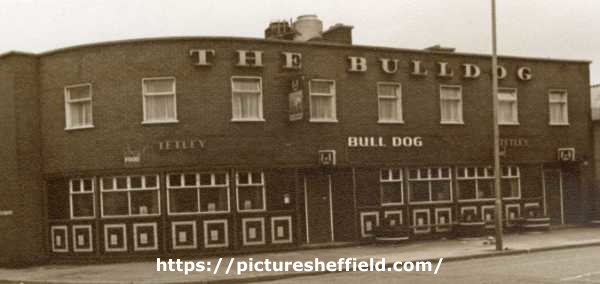 The Bulldog public house, No.387 Attercliffe Road at corner with Washford Road