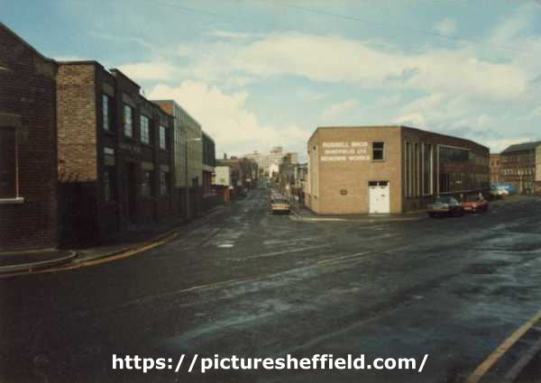 Russell Bros.(Sheffield) Ltd., machine knife makers, Renown Works, (right) Sylvester Street and corner of (centre) Arundel Street