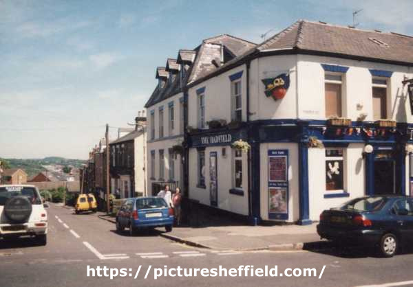 The Hadfield public house, Nos. 26 - 28 Barber Road at junction with (left) Burns Road