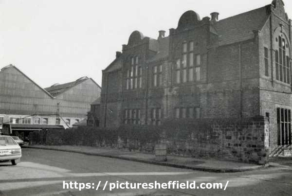 Unidentified school, off Carlisle Street showing (back left) oil and fuel store for Firth Brown and Co. Ltd.