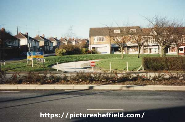Shops on Terminus Road, Millhouses, off (foreground) Abbeydale Road South showing Millhouses tram and bus terminus