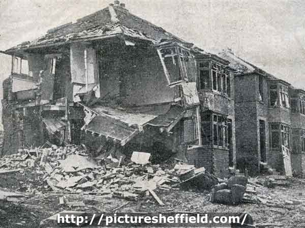 House on Cooks Wood Road, Shirecliffe wrecked by bomb damage