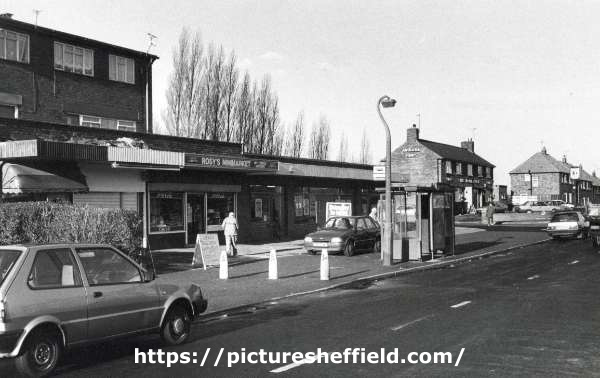 Richmond Park Road showing (left) No. 71 Rosy's Supermarket, off licence and grocers and (right) No. 93 Anglers Rest P. H.
