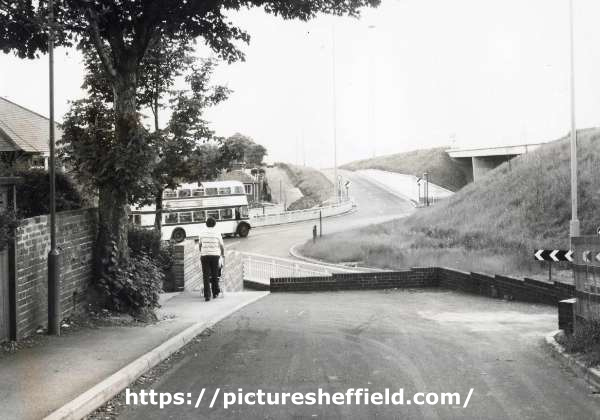 View from Clifton Lane of (top left) Hall Road and slip road onto Parkway, going east and (centre) Handsworth Road
