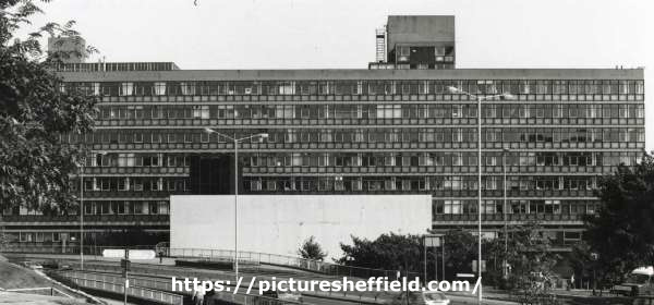 View from Arundel Gate of the Owen Building, Sheffield City Polytechnic