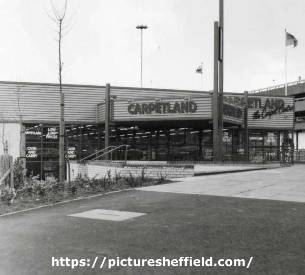Carpetland, carpet dealers, No. 1 Eyre Street as viewed from Furnival Street