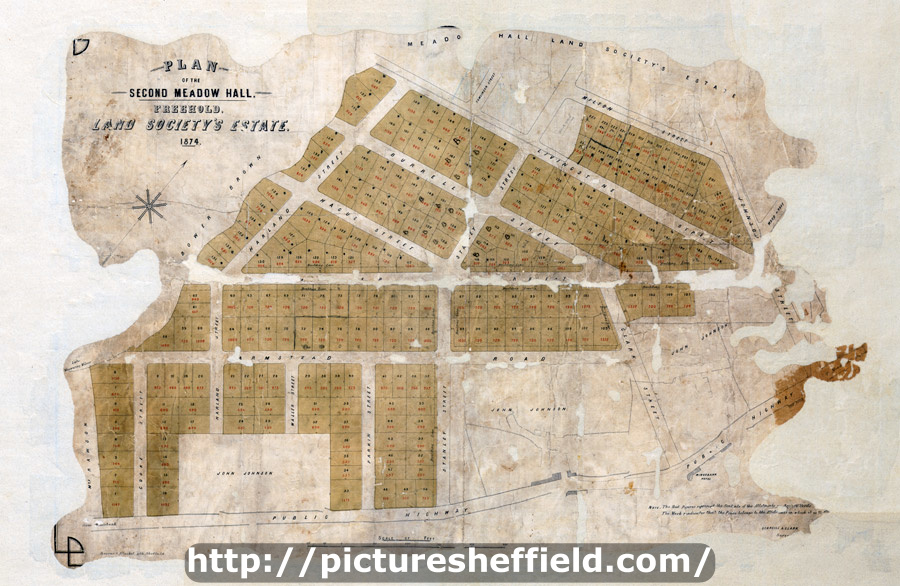 Plan of the second Meadow Hall Freehold Land Society's Estate
