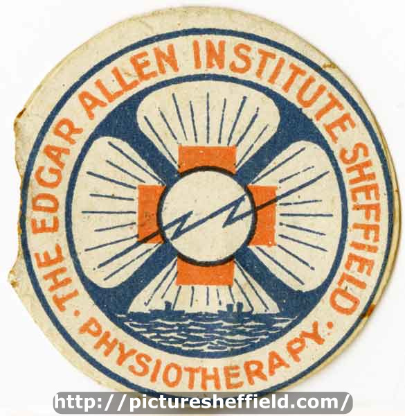 World War One pin badge - Edgar Allen Institute, Sheffield - special war effort for wounded, disabled an discharged soldiers and sailors (front)