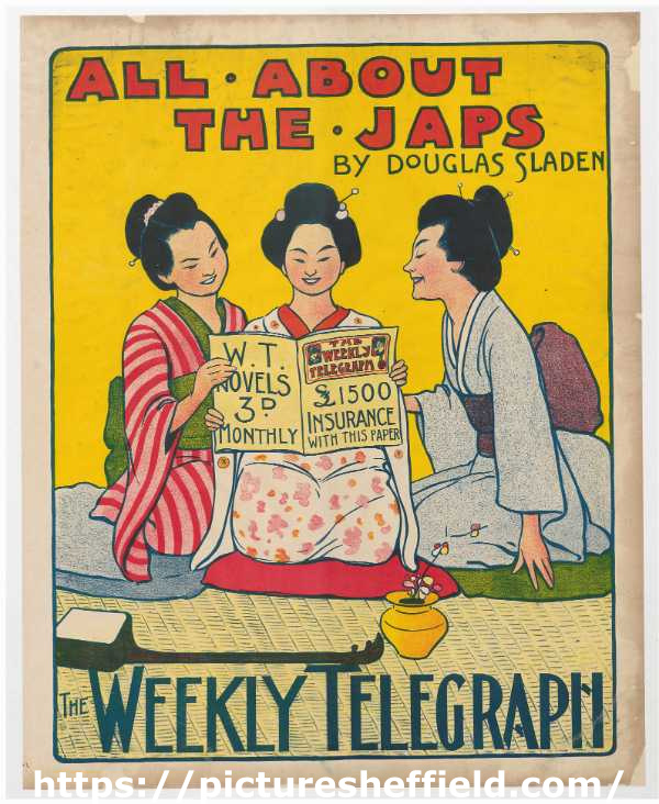 Sheffield Weekly Telegraph poster: All about the Japs by Douglas Sladen