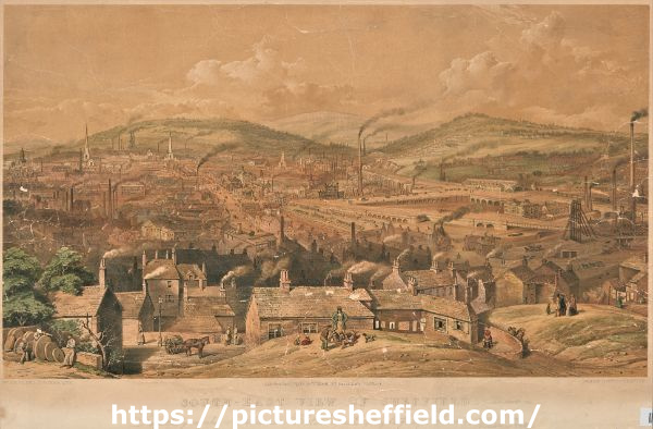 South East View of Sheffield respectfully inscribed to Alderman Thomas Dunn esquire by his faithful servant William Ibbitt