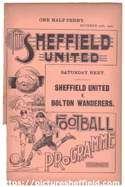Sheffield United Football Club programme advertising the forthcoming match against Bolton Wanderers