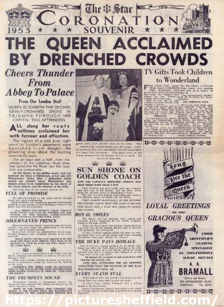 The Star Coronation Souvenir - The Queen Acclaimed by Drenched Crowds [Queen Elizabeth II]
