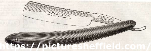 Excelsior razor produced by George Hides and Son, manufacturers of table and spring cutlery, Hollis Works, Hollis Croft