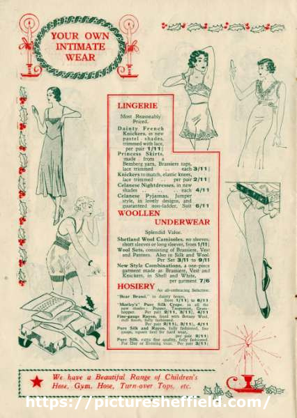 Sheffield and Ecclesall Co-operative Society Ltd: The Arcade Xmas shopping guide - your own intimate wear