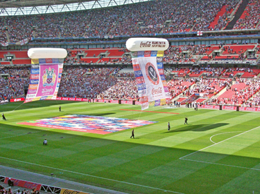 Pre-match build-up at Wembley Stadium before the Championship play-off final between Sheffield United and Burnley