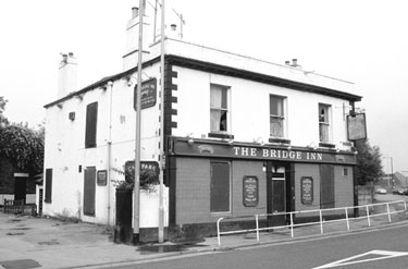 Bridge Inn (demolished 2007), No. 2 Meadowhall Road and Brightside Bridge at the junction with Weedon Street, Brightside