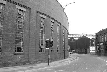 Derelict British Steel Corporation, River Don Works(formerly English Steel Corporation) at the junction of Upwell Street and Brightside Lane (right)