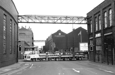 Road Train travelling from No. 2 Gate to No. 1 Gate, Sheffield Forgemasters, River Don Works, Brightside Lane
