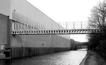 Spartan Steel Works Footbridge over the Sheffield and South Yorkshire Navigation looking towards Staniforth Road /Pinfold Bridge