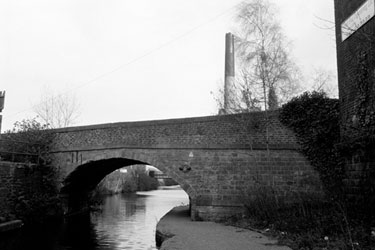 Cadman Street Bridge, Sheffield and South Yorkshire Navigation looking towards the Chimney of Veolia Environmental Services, Refuse Disposal Works