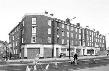 Moorfields Flats, Moorfields showing the junction with Ebenezer Street (extreme left)