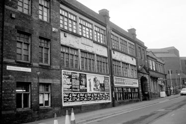 Former premises of Robert Sorby and Son Ltd., edge tool manufacturer, No. 44 Wellington Street, (his trade mark was a kangaroo so was referred to as the Kangaroo Works) with the Fire Station, Wellington Street in the background