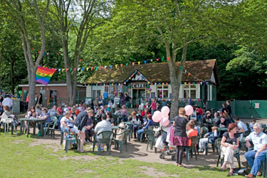 The cafe in Endcliffe Park during Gay Pride Festival