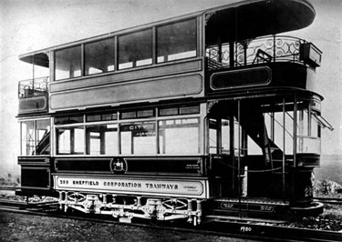 Double decker tram No. 296 at Brush Works, Loughborough. New on 20/10/1913, Withdrawn 28/06/1934