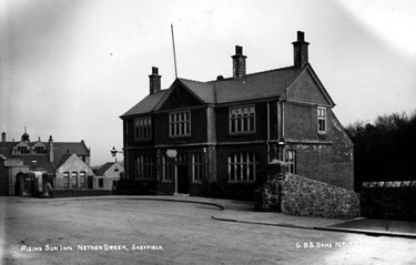 Rising Sun Inn, No. 471, Fulwood Road Road, Nethergreen School (also known as Ranmoor School) on left