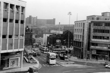 High Street - from Castle Square to Commercial Street, Hyde Park Flats in background
