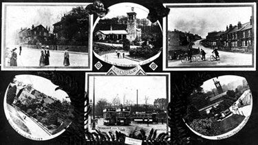 Christmas Greetings Postcard with views of Firth Park