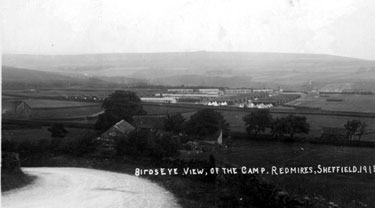 Elevated view of Redmires Camp, World War I