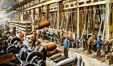 Turning heavy shell, Cammell Laird and Company Ltd., Grimesthorpe Works