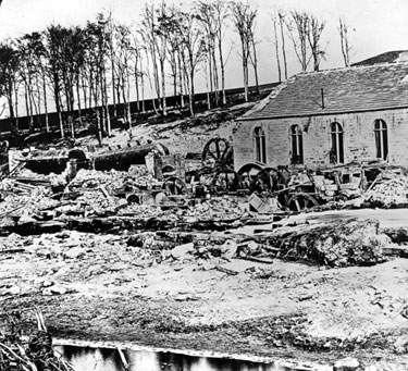Sheffield Flood, remains at H. Johnson and S.J. Barker's, Limbrick Wheels, Rollers and Makers of Crinoline Wires, River Loxley